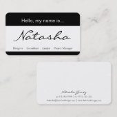 Visite Balise de nom d'entreprise noir et blanc - Carte d (Devant / Derrière)