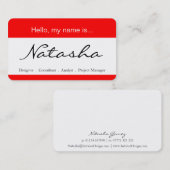 Visite Balise de nom d'entreprise rouge et blanc - Carte  (Devant / Derrière)