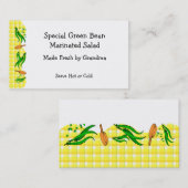 Visite Balise Recette Retro Haricots verts Carte de visit (Devant / Derrière)