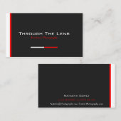 Visite Bande moderne noire, rouge et blanche - Carte de v (Devant / Derrière)