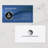 Visite Barista Cafe Chrome Coffee Cup Icon Carte de visit (Devant / Derrière)