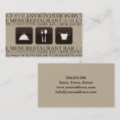 Visite Barman de barre de serveuse de carte perforée de (Devant / Derrière)