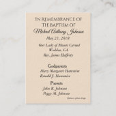 Visite Bébé Baptême Anges de souvenir Carte Sainte (Dos)