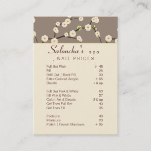 Visite Beige 2 de fleurs de cerisier de spa de carte de