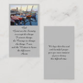 Visite Belle carte de bateaux rouges oranges bleus verts (Devant / Derrière)