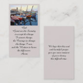 Visite Belle carte de bateaux rouges oranges bleus verts (Devant / Derrière)