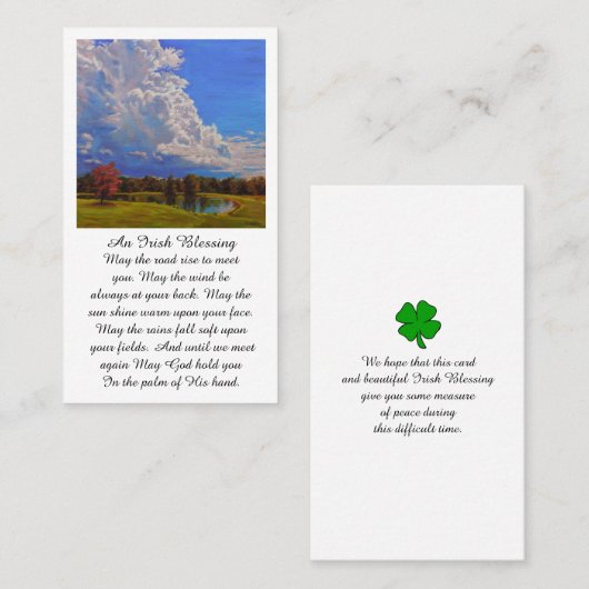 Visite Belle carte de condoléances commémorative (Devant / Derrière)
