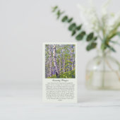 Visite Belle carte de prière verte violet sérénité (Debout devant)