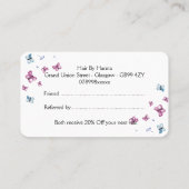 Visite Belle carte de référence pour papillon rose et ble (Dos)