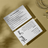 Visite Bijouterie Carte de remerciements de script blanc