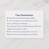 Visite Bijouterie Carte de remerciements de script blanc  (Dos)