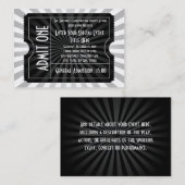 Visite Billet d'événement Noir + Blanc, Format carte de v (Devant / Derrière)