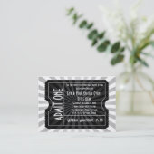 Visite Billet d'événement Noir + Blanc, Format carte de v (Debout devant)