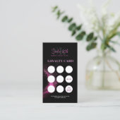 Visite Black Neon Rose Beauty Salon QR Code Carte de fidé (Debout devant)