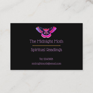 Visite Black Vintage Tattoo Style Moth Art Carte de visit