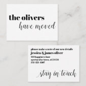 Visite Black & White, moderne, amusant Carte de changemen (Devant / Derrière)