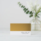 Visite Blanc Gold Plain Moderne Consultant Carte de visit (Debout devant)