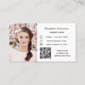 Visite Blanc noir QR code photo carte de fidélité profess (Dos)