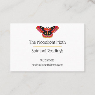Visite Blanc Vintage Tattoo Style Art Moth Carte de visit