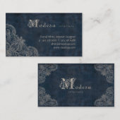 Visite Bleu antique de design d'intérieur de carte de (Devant / Derrière)