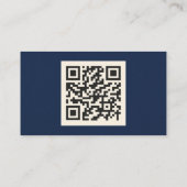 Visite Bleu de marine sur bleu Embossés QR Code Carte de (Dos)