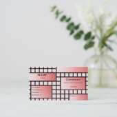 Visite Blocs funky Carte de visite, Rose doux (Debout devant)