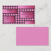 Visite Blocs funky Carte de visite, Rose profond (Devant / Derrière)