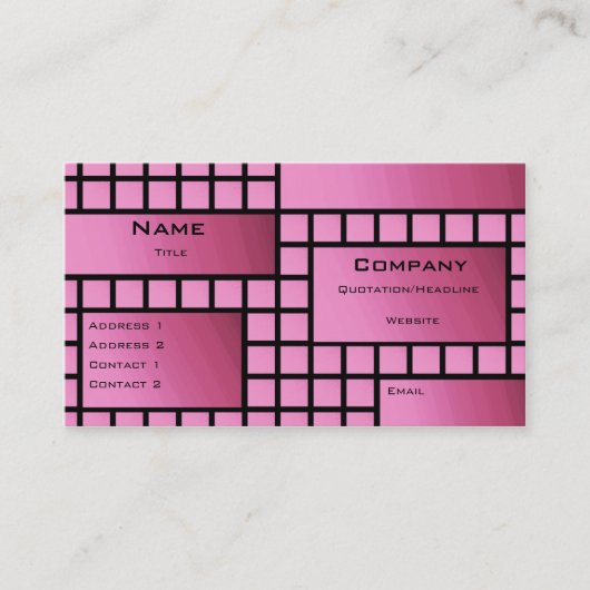 Visite Blocs funky Carte de visite, Rose profond (Devant)