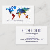 Visite Blog coloré de voyage de carte du monde (Devant / Derrière)