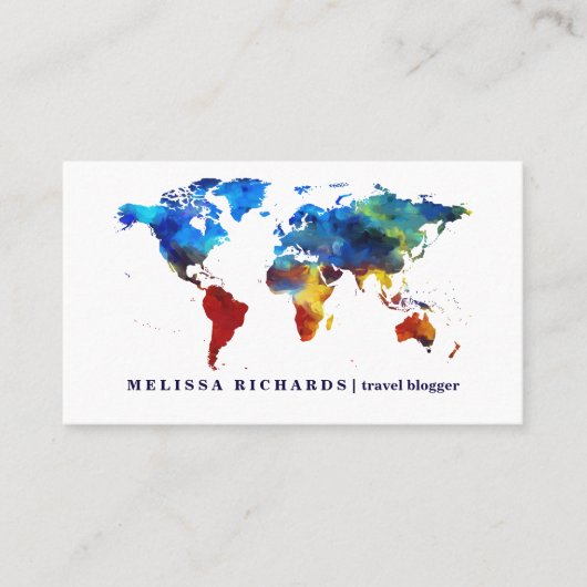 Visite Blog coloré de voyage de carte du monde (Devant)