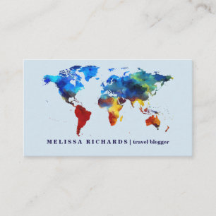 Visite Blog coloré de voyage de carte du monde