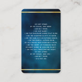Visite Blue ciel or photo carte de prière funéraire (Dos)