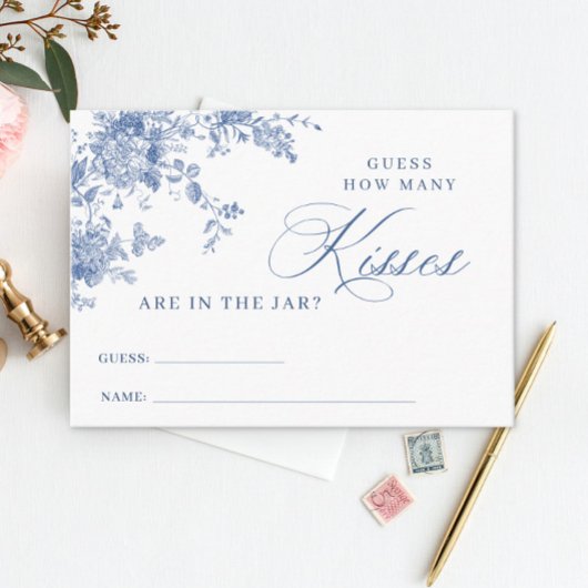 Visite Blue Flowers Devinez Combien De Baisers Jeu Carte
