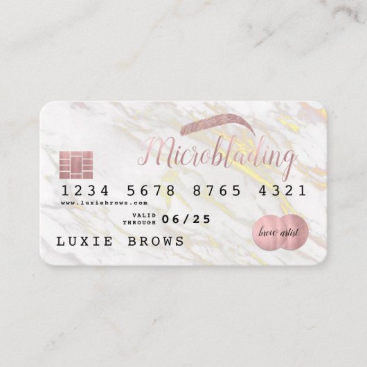 Visite Blush + Marble Carte de crédit Microbling (Devant)