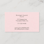 Visite Blush Rose Carte de Commerce de Maquillage Script (Dos)