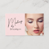 Visite Blush Rose Carte de Commerce de Maquillage Script (Devant)