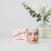 Visite Blush Rose Carte de Commerce de Maquillage Script (Debout devant)