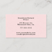 Visite Blush Rose Carte de Commerce de Maquillage Script (Dos)