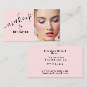 Visite Blush Rose Carte de Commerce de Maquillage Script