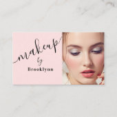 Visite Blush Rose Carte de Commerce de Maquillage Script (Devant)