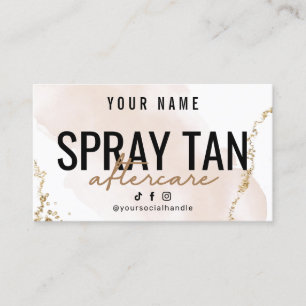 Visite Blush Rose Gold SPRAY TAN carte de soins postérie