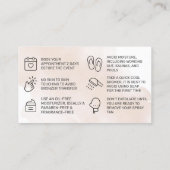 Visite Blush Rose Gold SPRAY TAN carte de soins postérieu (Dos)