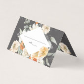 Visite Boho Fleur foncée | Carte de table de mariage (Devant)