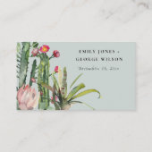 VISITE BOHO PINK FLORAL DESERT CACTI MARIAGE CARTE DE PLA (Dos)