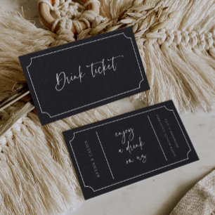 Visite Boire Billet Mariage Bar de réception Carte de jet