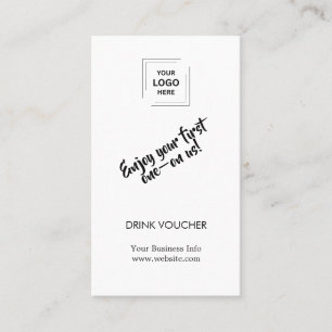 Visite Bon de Boisson Carte Logo Événement d'Entreprise