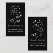 Visite Bon de boisson noire moderne | Carte d'événement d (Devant / Derrière)