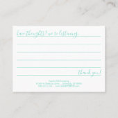 Visite BONJOUR carte de commentaire (Dos)