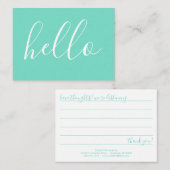 Visite BONJOUR carte de commentaire (Devant / Derrière)