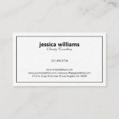 Visite Bordure Tin Bl Simple Et Moderne Sur Carte de visi (Dos)